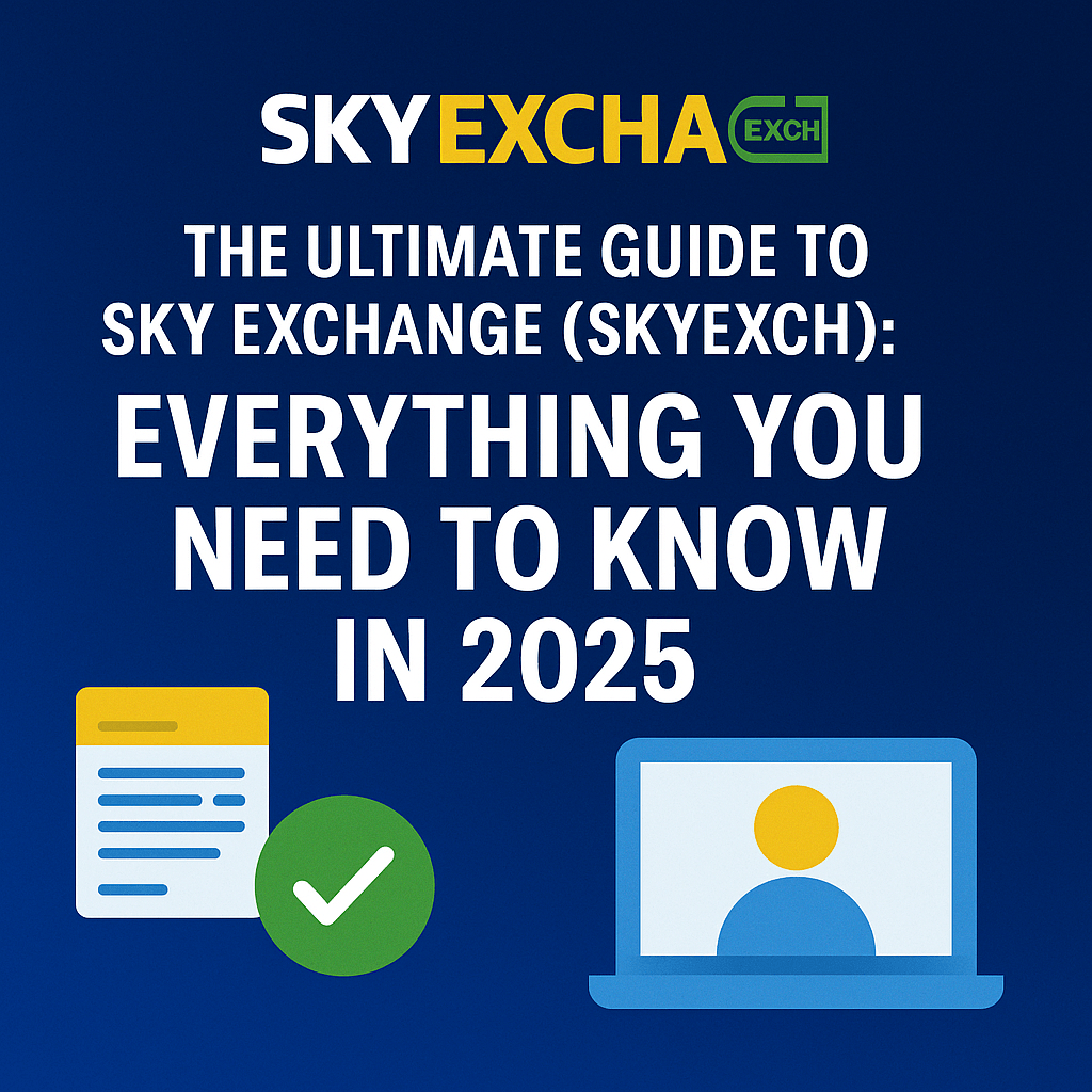 Informational banner about Sky Exchange (SkyExch) features, ID creation, and user support in 2025